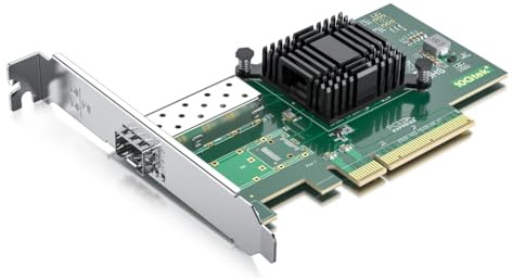10Gtek Single SFP+ Port 10GbE NIC Network Card, 82599EN Chip, PCI-E x8, kompatibel med Windows Server 2003/2008/2012, Windows7/8/10*/Visa, Linux, ESX/ESXi*