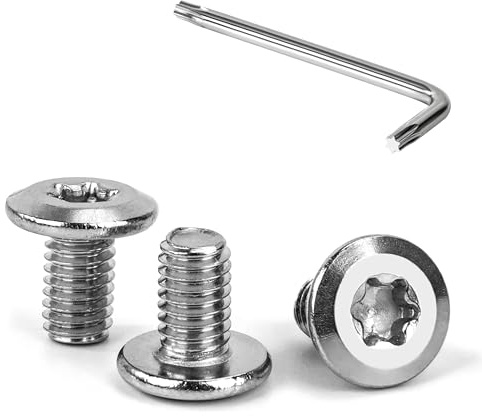 Tunejoy Vis à Tête Plate Torx M6 x 10 mm Vis à Six Pans Creux en Acier Inoxydable A2 V2A Boulons de Meubles Hexagonale avec Clé T30 Filetage Complet 30 Pièces