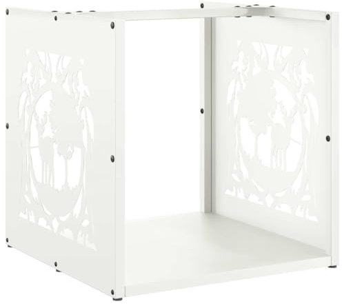 vidaXL Portant de Bois Chauffage Blanc 40x40x40 cm, Support à bûches de cheminée, Support à bûches, Support à bûches, Stockage de bûches d'intérieur