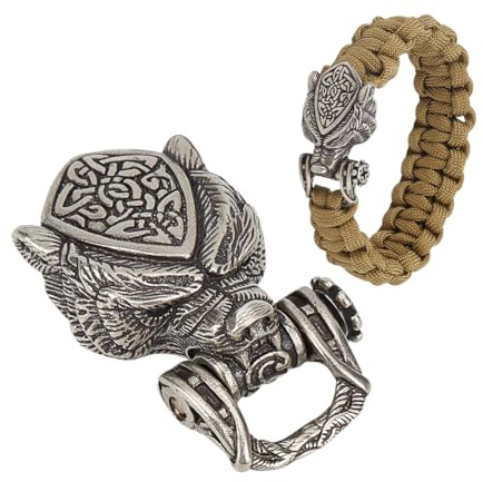 nbeads Messing Europäische Schnallen, Bärenkopf Armband Schnallen Antike Silber Armband Schnalle EDC Geflochtenes Seil Verschlüsse machen für EDC geflochtene Seil Verschlüsse Schlüsselanhänger