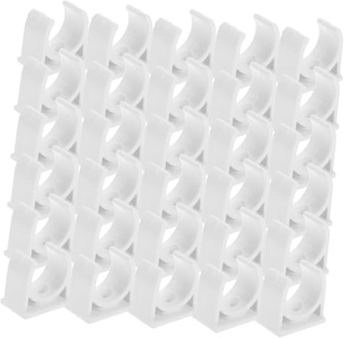 SHINEOFI 50pcs Pipe Clamp Brackets u Clamps for Hoses Corrosion-Resistant PVC Band Easy to Use