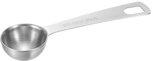 PATIKIL 1pcs 10ml Tablespoon Measuring Spoon, 2/3 Tbsp Measuring Spoon Stainless Steel Individual Measure Scooper Only for Ground Coffee Loose Tea Powder