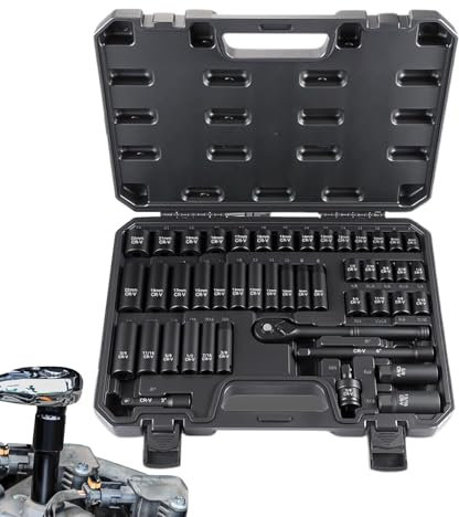 Juego De Dados De 9.5 Mm | Juego De Herramientas Industriales De Mantenimiento 47 Piezas - Llave De Vaso Con Accesorios Y 72 Dientes Para Taller Mecánico, Hogar, Fontanería Y Reparación De