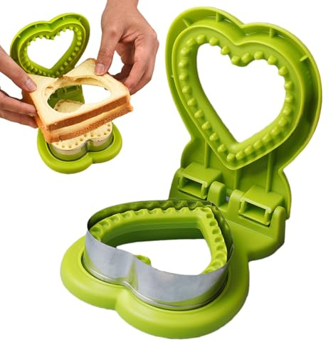 Brotausstechform aus Edelstahl: Herzförmige Versiegelungspresse, Toast Sandwichformer, kreatives Werkzeugset für Lebensmitteldesign, lustiger Snackhersteller