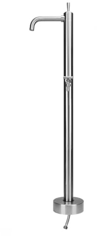 Fontaine à eau de jardin en acier inoxydable de 103,9 cm, colonne d'eau verticale autoportante, distributeur d'eau antigel, poteau décoratif pour extérieur, cour, ferme, jardin