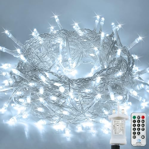 Laihur Fairy Lights Plug in, 22M/72ft 220 LED String Lights with 8 Lighting Modes, Fairy Garden Light for Indoor/Outdoor, Bedroom, Halloween, Christmas, Camping (Cool White)