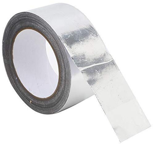 Yctze Premium Aluminum Foil Tape - 50mm 30m Retardant Silver Aluminum Foil Adhesive Tape Pipeline - Heavy Duty High Temp Silver HVAC Duct Work, Dryer Vent