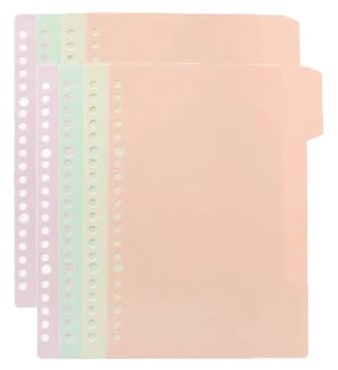 VMDVBNA notebook A5/B5/A4 Binder Loose Leaf Replaceable Inner Refill With Divider Metal Ring Journal For Student Office School Supplies(4Pc Section Dividers,A5)