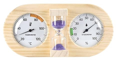 KESOTO Sauna Thermomètre Hygromètre avec Minuterie Conception Résistante à La Chaleur Lecture Claire Montage Mural Pratique pour Contrôler Température Humidi, Violet