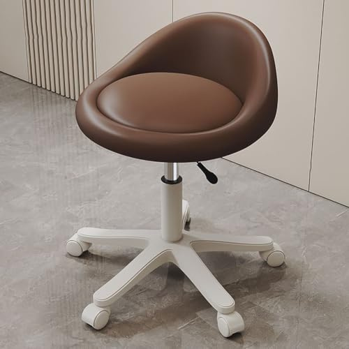 Ergonomisk rullpall – justerbar höjd svängbar sits med PU-läderkudde och lättglidande hjul för användning i hemmet, salong, kontoret och massage