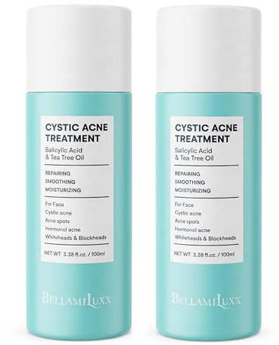 BellamiLuxx Cystic Acne Treatment for Face: Hormonal Acne Treatment Cream for Teens & Adults - Salicylic Acid & Tea Tree Oil Pimple Spot Remover - Anti-Acne Moisturizer Reduces Redness, Blemishes
