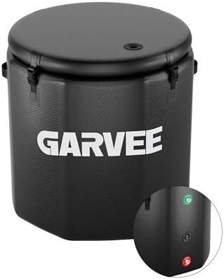 Ice Bath Tub for Athletes, Compatible with Water Chillers, 186Gallon Inflatable Cold Plunge Tub with Insulated Lid, Portable Cold Water Therapy Ice Pod for Recovery (Black, 186Gallon)