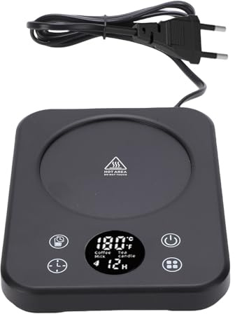 TIKATARER Tassenwärmer, 36 W, 9 Temperatureinstellungen, 12-Stunden-Timer, Automatische Abschaltung, Elektrischer Getränkewärmer mit Intelligentem Display für Kaffee, Tee, Wasser (EU-Stecker)