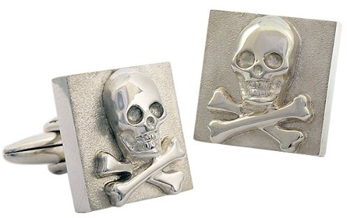 ZAUNICK Skull im Quadrat Totenkopf Manschettenknöpfe Silber 925 handgefertigt