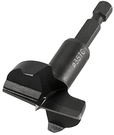 Trend Snappy 35mm TCT Circular Hinge Drill Bit, Quick Release | For Fast, Accurate Circular Hinge Drilling In Wood, With Quick Release Shank For Easy Bit Changes, SNAP/MB/35TC