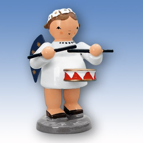 KWO Olbernhau 75622 Engel mit Trommel, 5 cm