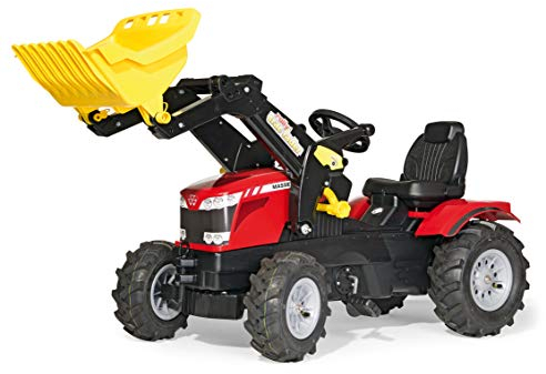 Rolly Toys rollyFarmtrac MF 7726 Tretfahrzeug (für Kinder ab drei Jahre, Luftbereifung, verstellbarer Sitz, Front- und Heckkupplung) 611140, Rot