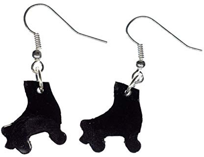 Miniblings Rollschuhe Ohrringe Rollerskates 80er schwarz versilbert | Ohrschmuck, sorgfältig in Berlin gefertigt, mit Diskoroller und Skater