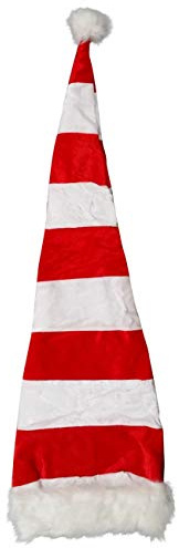 Ciffre Weihnachtsmützen Mütze Nikolausmütze Weihnachtsmütze - Rot Weiß gestreift Lang