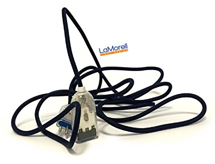 Alargador eléctrica Cable redondo/redondo revestido de tela. Color Abisso. Sección 3 X 0.75