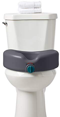 Medline - Sedile rialzato per WC, con protezione antimicrobica Microban, colore: grigio