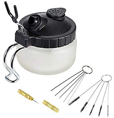 Ausuc - Set di Pulizia per Aerografo, composto da 4 Pezzi quali Contenitore, Spazzole, Strumenti di Pulizia degli aghi, Ago