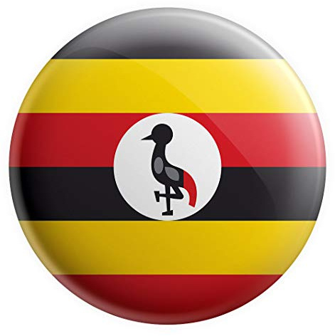 AK Giftshop Uganda Flag Large Pin Badge - 3 (75mm) - Gift - Birthday - Christmas - Stocking Filler - Secret Santa - Badge Collector
