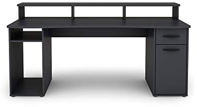 byLIVING Schreibtisch Fantastic, XXL Gamingtisch in Anthrazit, 180x93x65cm | viel Stauraum und einer breiten Borte auf der Tischplatte, Computertisch, PC, Arbeitstisch