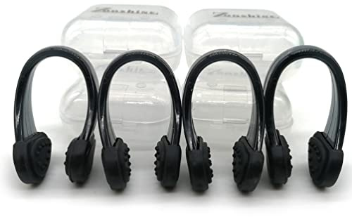 Set of 4 Waterproof Swimming Nose Clips for Adults Kids Age 8+ Nose Plugs for Diving Swimming and Other Water Sports (Black)