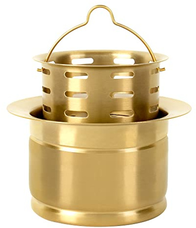 YAQUN Deep Extended Garbage Disposal Flange with Basket Strainer，Fit for 3-1/2 Inch Standard Sink Drain Hole, Gold Deep Sink Flange
