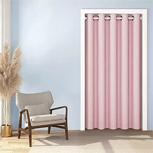 SK Studio Thermovorhang mit Ösen Verdunklungsvorhänge Wärmeisolierend Kälteschutz Gardienen Schlafzimmer Trennwand Raumteiler für Schlafzimmer Tür Schrank Rosa, 80x150cm