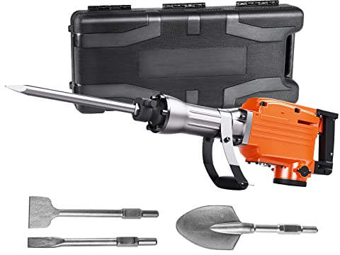 VEVOR Martello Demolitore per Calcestruzzo 2200W 4 Punte a Scalpello per 1350 BPM, Kit di Martello Demolitore Elettrico 220V per Lavorazione su Cemento Mattoni Piastrelle Demolizione per Muro 2200W