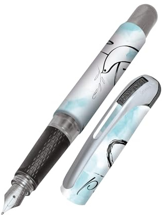 Online College ink pen Freedom ergonomic fountain pen for school/college solid medium nib, soft grip part for standard ink cartridges refillableideal for beginners, pupils & students