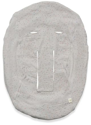 hauck Schonbezug für Babywippen und Newborn Aufsätze Alpha Bouncer Premium, Alpha Bouncer Deluxe, Alpha Bouncer 2in1, Atmungsaktive Musselin Baumwolle, 85 cm x 74 cm x 0,25 cm (Beige Dots)