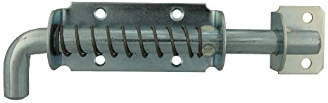 Amig - Verrou en applique à ressort pour portes | Serrure de sécurité pour votre maison | Loquet résistante pour portails | Acier zingué | Couleur : argenté | 170 x 40 mm