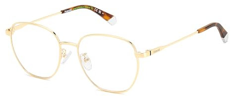 POLAROID Rechteckig Metall Brillen in Gold für Herren, Brille mit Sehstärke, optional mit Sonnenbrillen tönung oder Blaulichtfilter (Modell PLD D509/G)