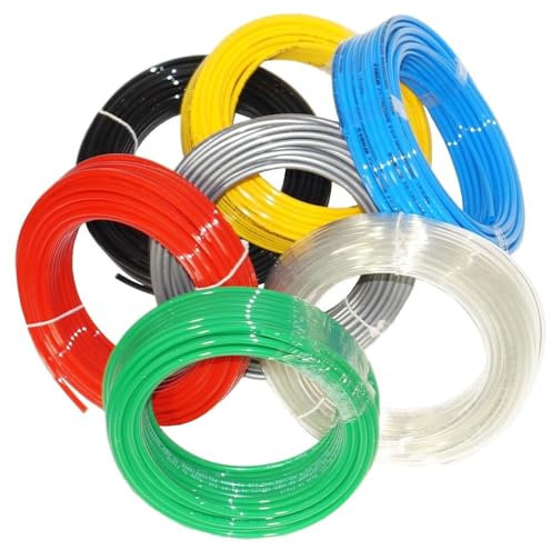 Manguera de poliamida, manguera de aire comprimido, tubo PA, manguera neumática, 25 m (6 x 4, verde)