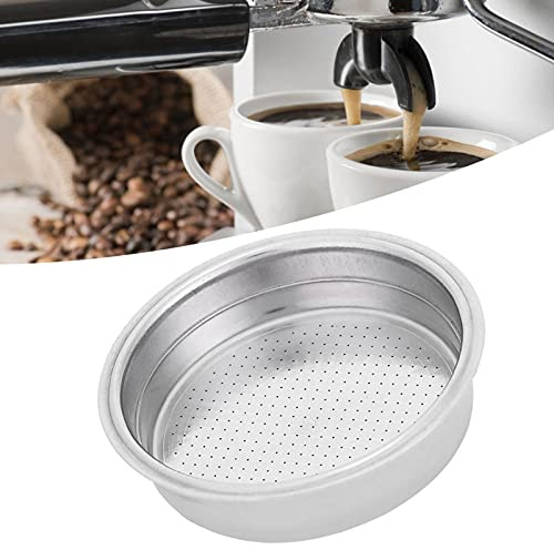 Topyond Doppelschicht-Edelstahl-Kaffeefilter,Abnehmbares Kaffeezubehör Für Zuhause, Druckfilterkorb für Einzeltassen-Kaffeemaschine Für Zuhause, Milchteeladen, Bar, Café(Single)
