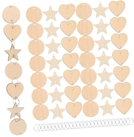 PHENOFICE 1 Satz Holzkreisetiketten Mit Geteilten Ringen Pflanzenetiketten Decoupage Papier Graffiti Chips DIY Zubehör Graffiti Holzausschnitte Unfertige Holzausschnitte Holzhandwerk