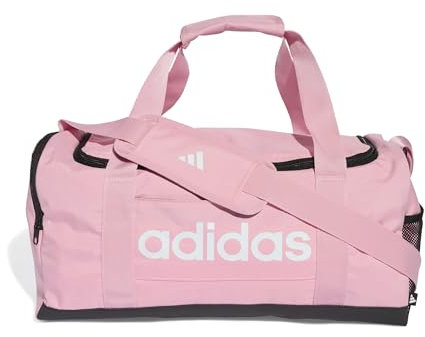 adidas Unisex - Adulto Essentials Linear Duffel Bag, true pink/black/white, S