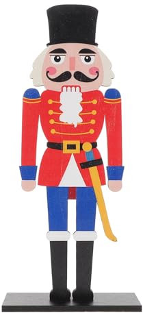 BESTOYARD Wooden Nutcracker Soldier Figure Christmas Decor Ornament Traditional Style Nutcracker Figures for Holiday Home Adornment Tabletop Display
