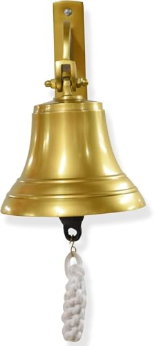 Campana de barco de 5 pulgadas, campana grande de latón, para colgar en la pared, para cena, servicio de Navidad, manualidades, granja, iglesia marítima, casa pirata