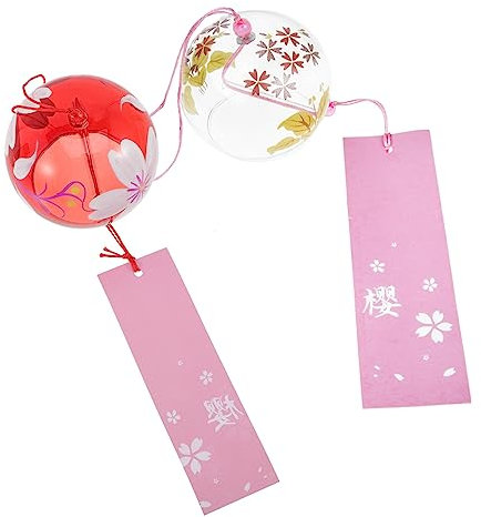 BESPORTBLE 2pcs Japanischen Stil Glas Windspiel Decor Outdoor Garten Licht Hause Dekorative Windspiele