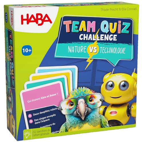HABA Team Quiz Challenge Nature vs. Technologie – mit 222 Quiz-Karten und vielen Fragen – Mitbringspiel oder Geschenk für Spieler ab 10 Jahren – 2010897002