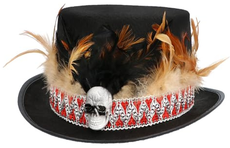 Boland - 72209 - Sombrero vudú, sombrero de copa para Halloween, carnaval y disfraces, chamán, curandero