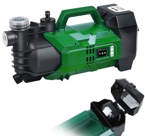 Witlight Akku Wasserpumpe für Makita Akku 18V (2.2 bar, 2800 L/h Fördermenge, 22m Förderhöhe), Akku Gartenpumpe mit 2-stufiger Fördermenge für Bewässerung (Ohne Akku)