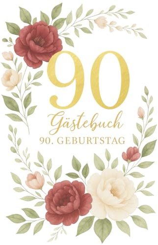 Gästebuch 90. Geburtstag – Erinnerungsbuch mit Fragen, Platz für Fotos & persönlichen Worten | A4 Hardcover Geschenk für Oma, Opa,Eltern: Ideales ... Fragen, Platz für Fotos & Erinnerungen