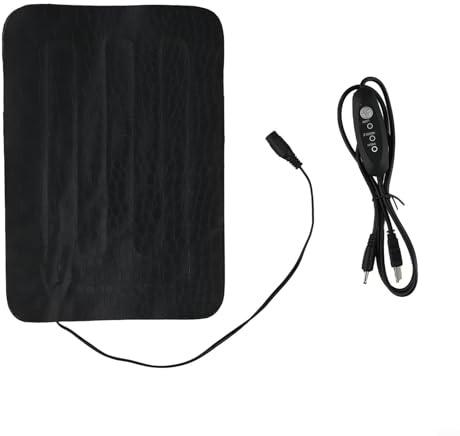 Bebykilemi 5V USB Reptilien Heizmatte Haustier Warming Pad mit Einstellbarer Temperaturregelung 25-50℃ für kleine Reptilien Tank Terrarium, PU Leder Wasserdicht 7.5W/8.5W (S)