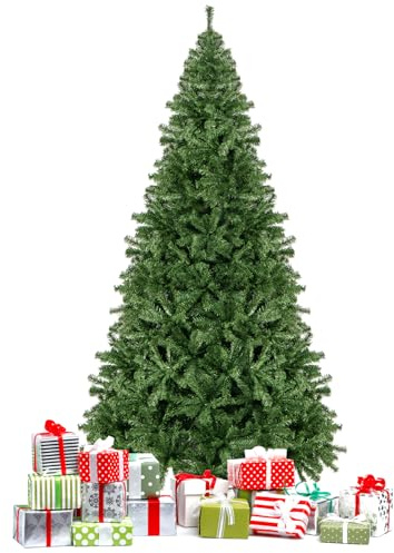 HOMFME Sapin de Noel 270cm, Sapin de Noël Artificiel en PVC avec 2132 Branches & Support en Métal, Ideal Décoratif pour Maison Bureau Magasin