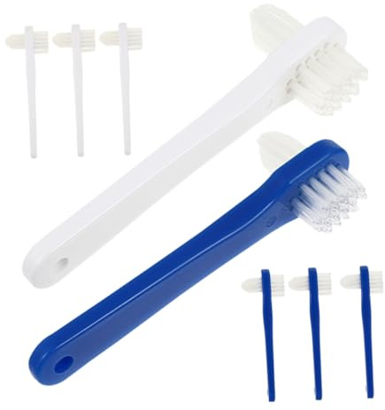 COLLBATH 8pièces Brosse de Nettoyage Double Face pour Prothèses Dentaires Brosses de Nettoyage Portables Brosses Dentaires